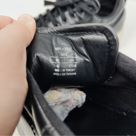 Zara Leather Platform Lace Up Sneakers Women’s 42 Shoes Black - Picture 9 of 11